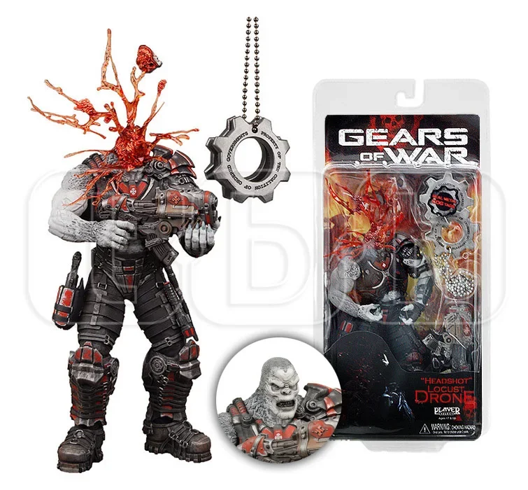 Бесплатная доставка, оригинальная новая кукла gears of war Headshot Locust Dron NECA, модель 8 дюймов