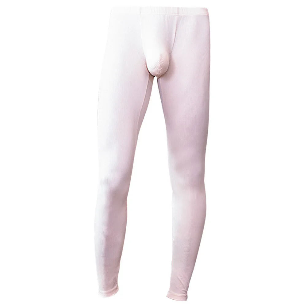 Relaxing Men's Lounge Pants Middle Waist Thermal Solid Pajama Bottoms Durable Nylon Material for Cozy Home Wear