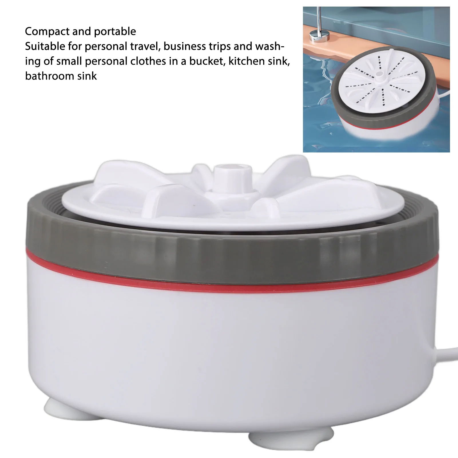 Mini Washing Machine 24W Mini Turbo Washing Machine Automatic Timed USB Powered Multifunction 5V 2A Speed Adjustable for Home