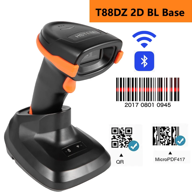 Barcode Wireless Scanner 1D 2D Handhel Portable Mini Wired Wireless USB Bluetooth QR Bar Code Reader For Supermarket Warehouse