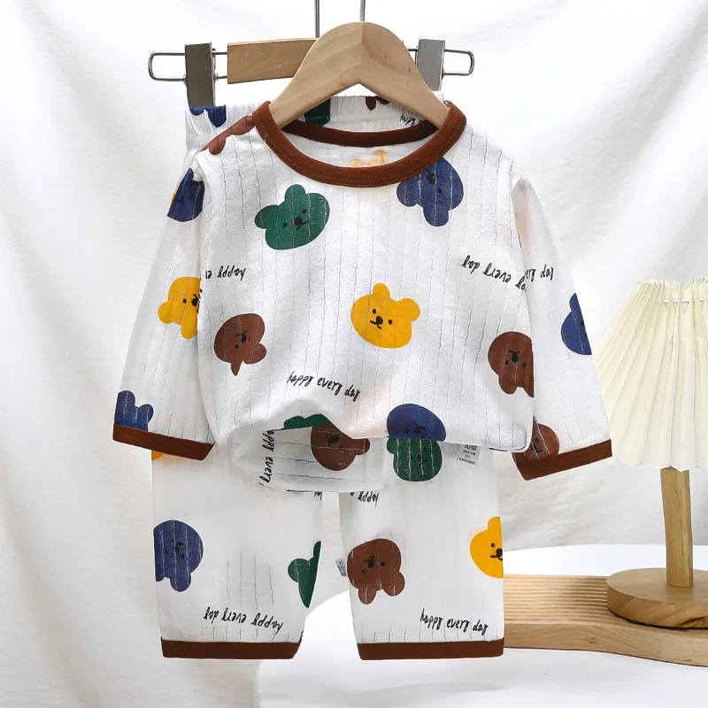 Baby Pajamas Sets Cotton Child Pajamas Toddler Long Sleeve Baby Nightwear Pyjamas Kids Cartoon Homewear