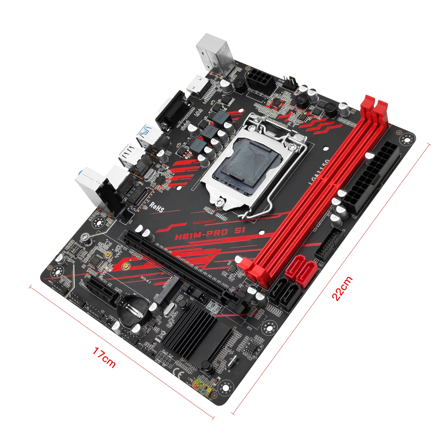 MACHINIST Motherboard H81 LGA 1150 NVME Slot mendukung i3 i5