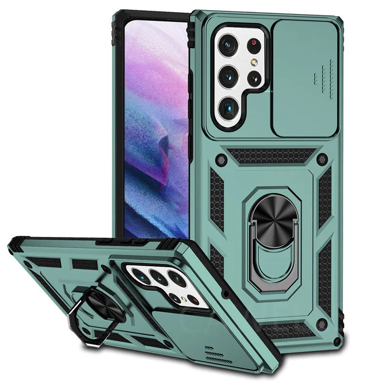 Trượt Ống Kính Máy Ảnh Bảo Vệ Ốp Lưng Dành Cho Samsung Galaxy Samsung Galaxy S22 S21 S20 FE Cực A12 A52 A72 A32 A13 A53 S10 plus Chống Sốc Armor kawaii phone cases samsung Cases For Samsung