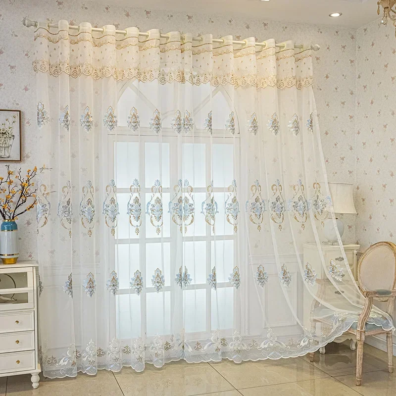 Bedroom Princess Style Curtains 1PC Nordic Minimalist Double-layer Gauze romantic,breathable, translucent 3