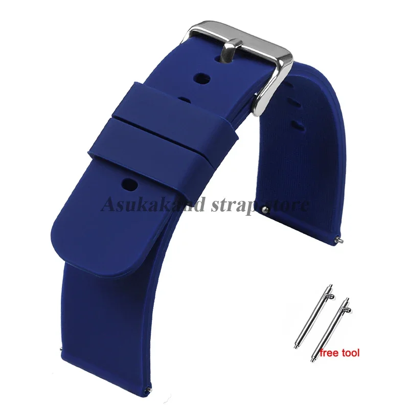 Versatile Quick-Release Silicone Sport Watch Strap - Multiple Sizes