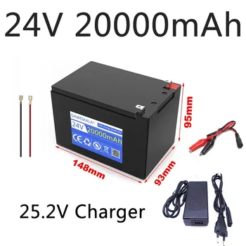 Nuova batteria al litio LiFePo4 24V 20Ah 18650 Batteria al litio per veicoli elettrici BMS 30A integrata ad alta corrente