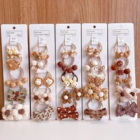 Cute Cartoon Flower Bow Children Small Scrunchie Baby Girl Kid Elastic Hair Rubber Band Accessories Tie Hair Ring Rope Headdress 2