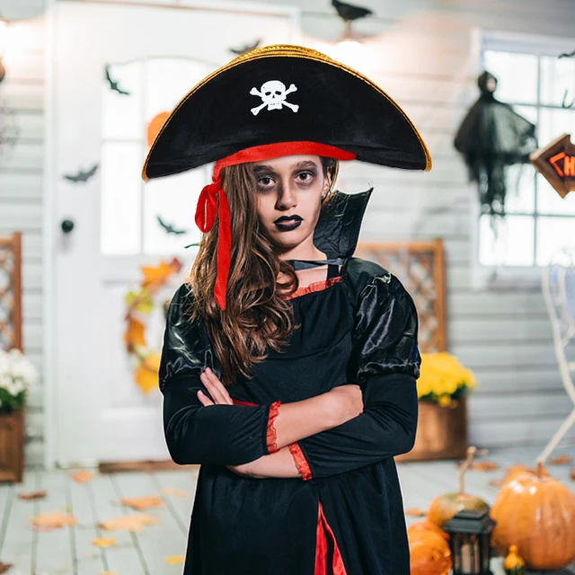 Juguetes de pirata de Halloween, accesorios de disfraz de pirata para  niños, juego de simulación de pirata con máscara de pirata, monedas, gemas