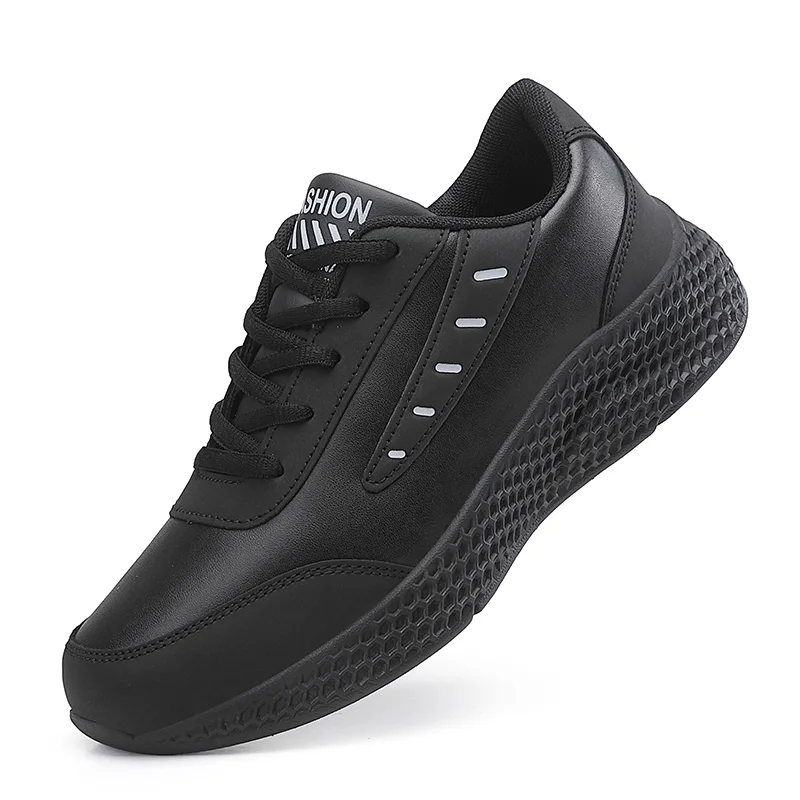Women's Leather Sneakers Casual Sneakers Lace Up Flats Lightweight Anti-slip Running Shoes Outdoor Sports Womens Sneakers Running Shoes