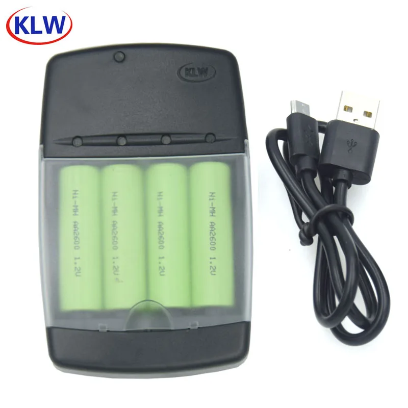 4 Slots AAA AA Battery Charger LED Light Smart Battery Charger NI MH NI 