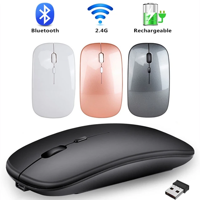 Souris sans fil aste Bluetooth, souris d'ordinateur silencieuse, mini souris  ergonomique, souris optique USB pour ordinateur portable, PC - AliExpress