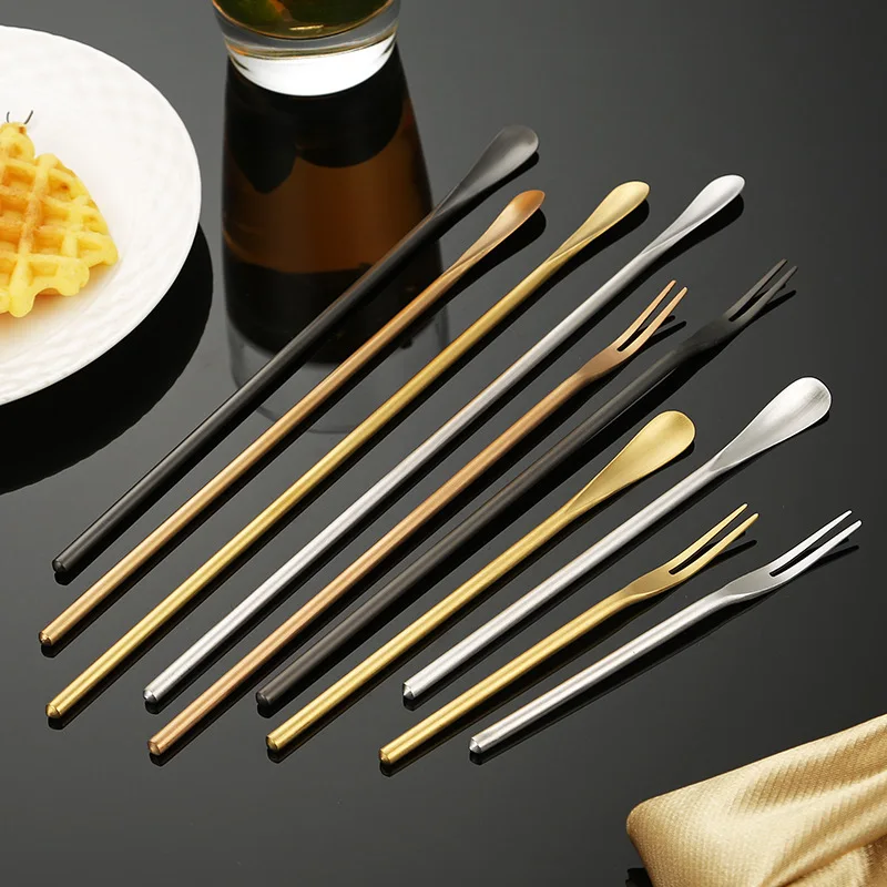 Long Handle Bar Cocktail Mixing Spoons Stainless Steel Multi-size Drinks Muddler Stirrer Bartender Whisky Stir Rod Accessories Cocktail Spoon