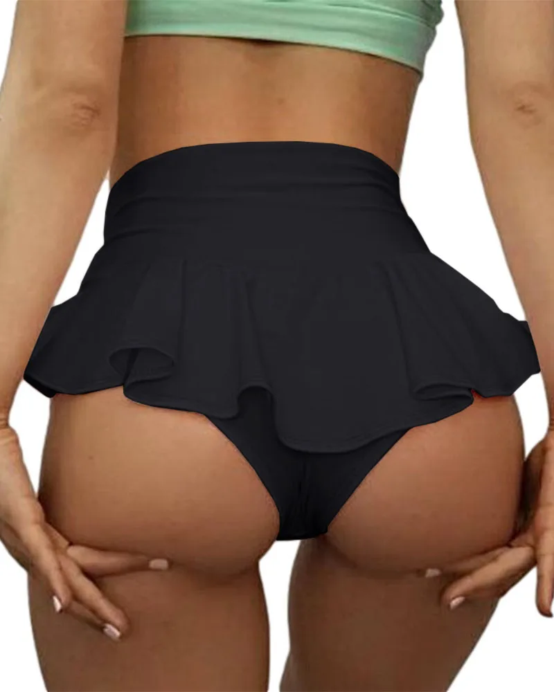 FashionWomensCutOutYogaShortsScrunchBootyHotPantsHighWaist