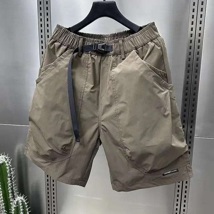 2024 Men's Large Pocket Waistband Work Shorts Summer Thin New Loose Straight Half Middle Pants 5