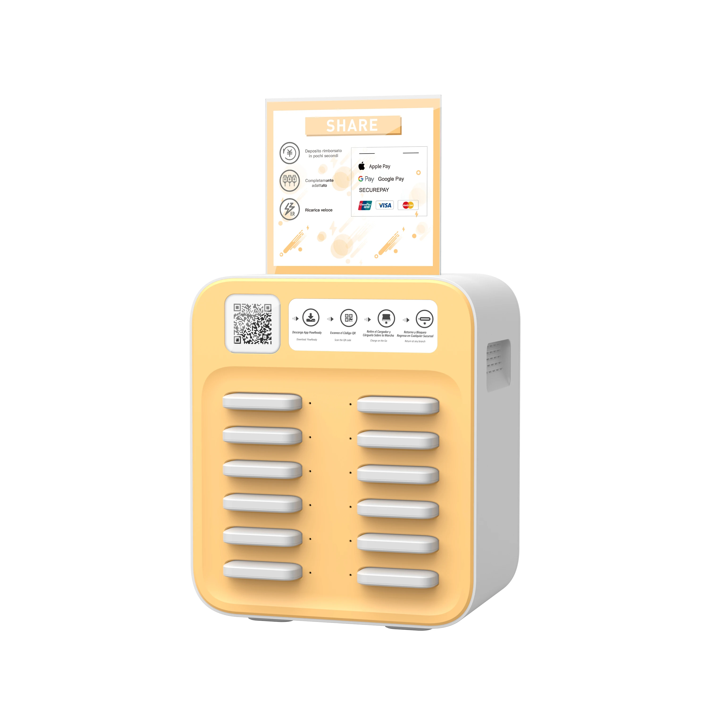 

HaoYue 12 слотов общественная зарядная станция для сотового телефона многофункциональный съемный Банк питания