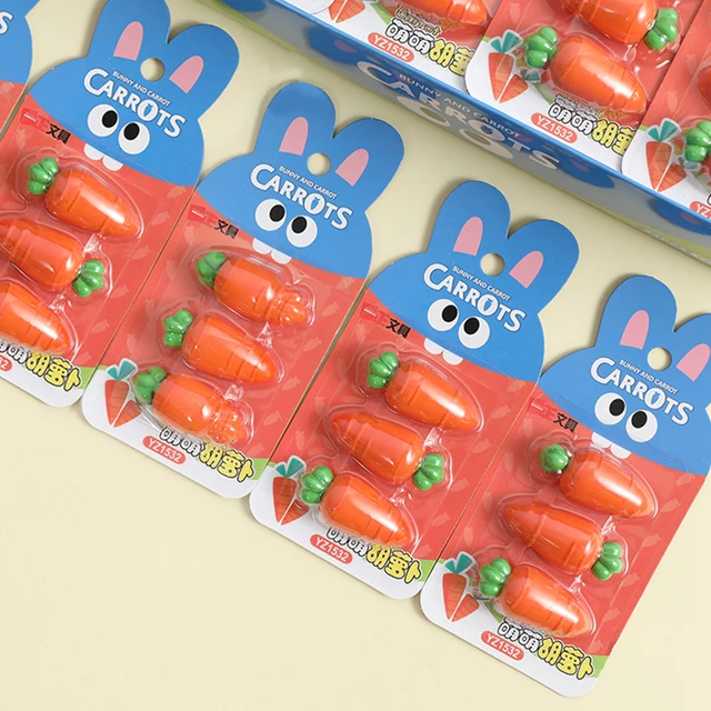 Cute Carrot Style Eraser: A Delightful Addition to Your Stationery Collection