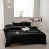 High-Quality Bedding Set Solid Color Duvet Cover Skin Friendly Fabric Quilt Cover Single Double Queen Size Bed Cover Set 1
