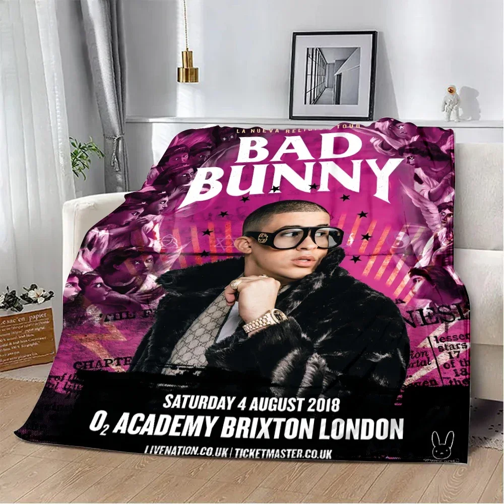 Yo Perreo Sola Bad Bunny Printed Blanket Picnic Blankets Warm Blanket Soft and Comfortable Blanket Home Travel Birthday Gift 2