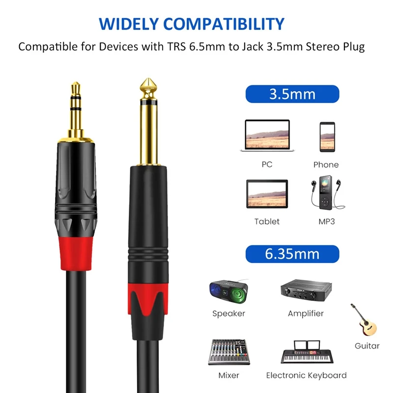 HiFi AUX ̺ 6.5mm  3.5mm   Ʈ Ŀ ̺ OD 6MM PC Ÿ DVD ͼ ȭ ǻ  ̺