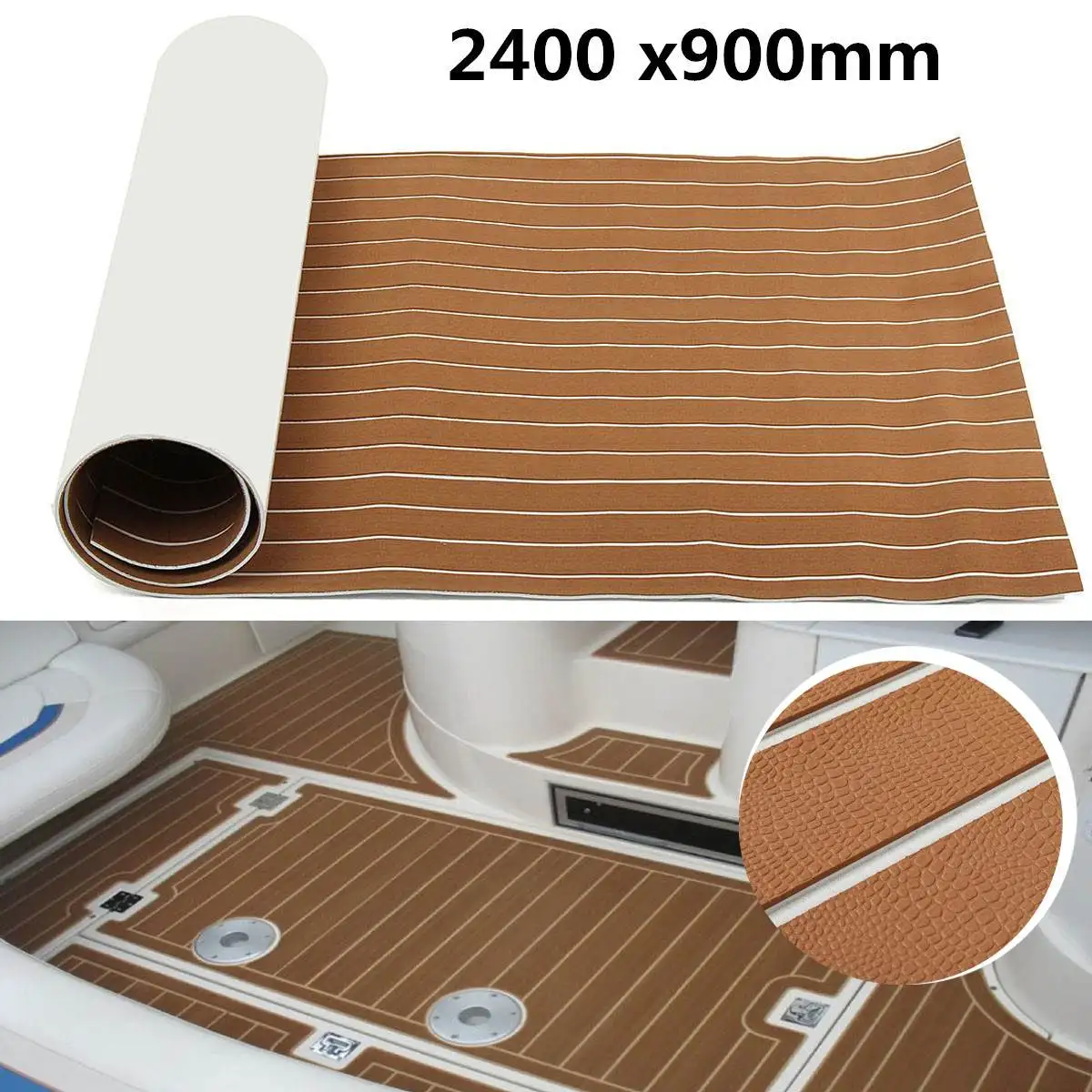 Eva Foam Boat Flooring Marine Yacht Decking Sheet Autoadesivo Faux Teak Tappetino Tappeto 2400X900X6Mm Accessori Per Barche