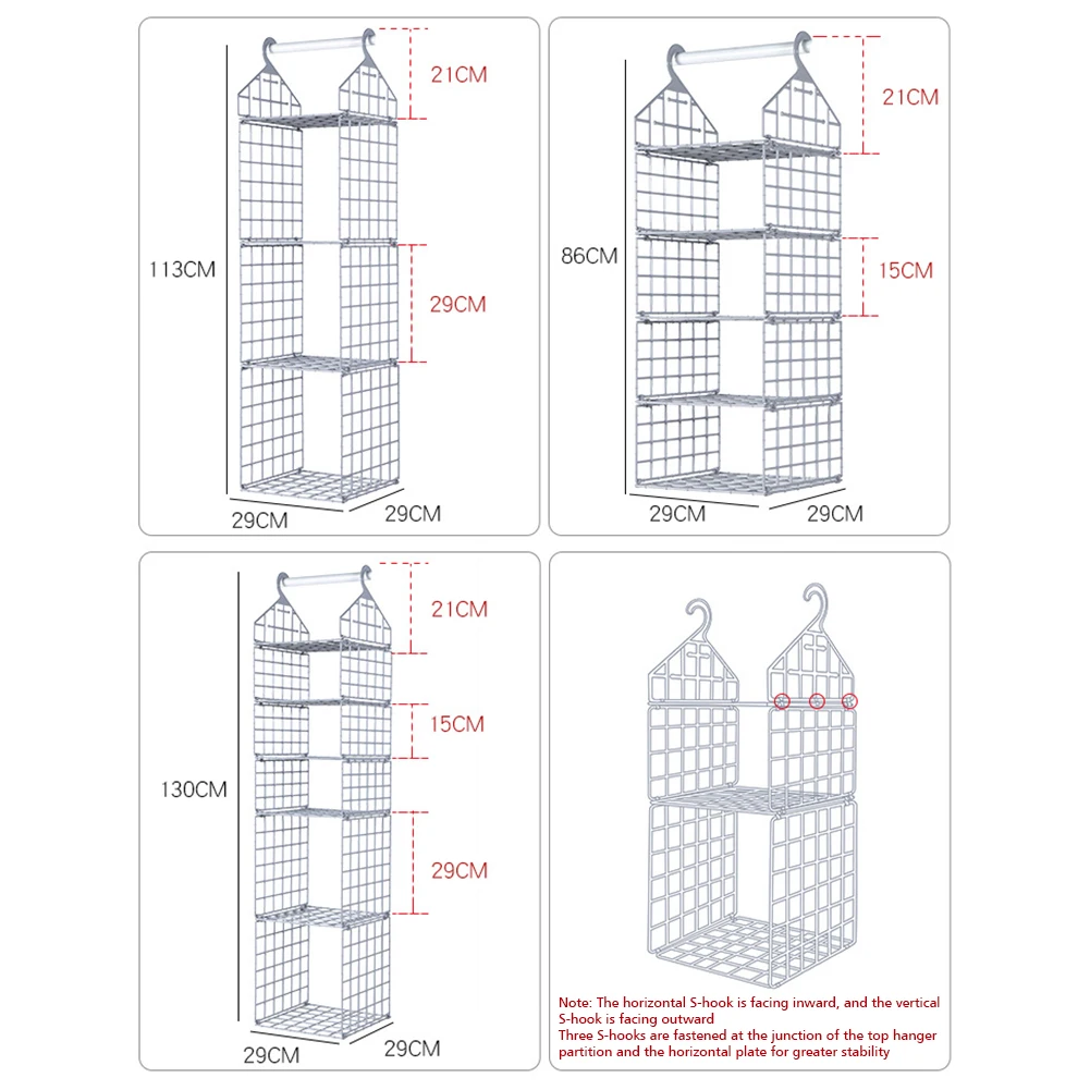 Foldable Hanging Closet Organizer 2/3/4/5 Tier