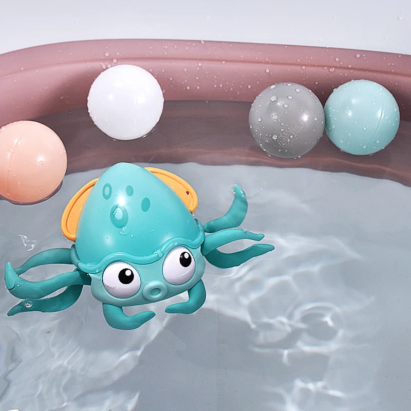 Baby Bath Toys Kids Octopus Clockwork Rope Pulled Crawl Land Water Toys Dragging Walking Toy Swimming Water Toys Kids Gift 3