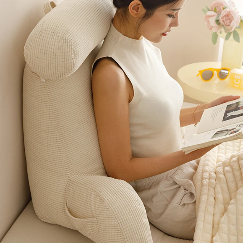 Corn velvet high-end pillow bedside backrest cushion detachable sofa waist cushion soft bag floating window bed backrest pillow
