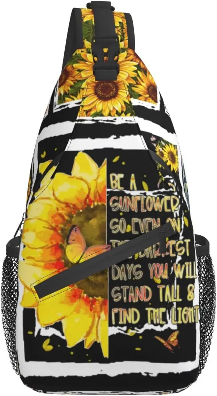 

Sunflower Cross Chest Bag Diagonally Flower Sling Bag Unisex Crossbody Backpack Travel Hiking Casual Chest Bags Lightweight