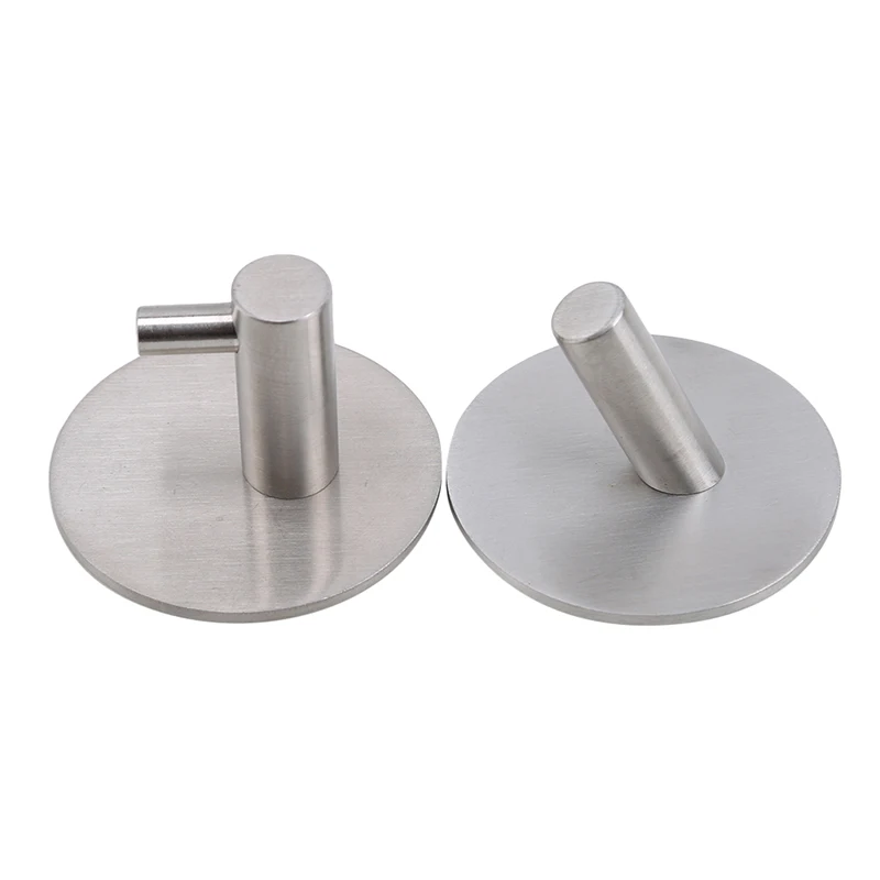 Strong Heavy Duty Adhesive Hooks Black Brushed 304 Stainless Steel Hook For Clothes Key Bedroom Bathroom Hanger