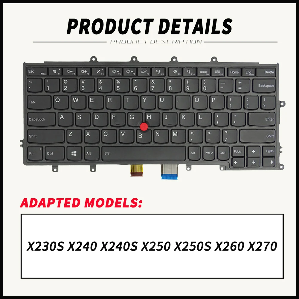 para Lenovo Thinkpad X230s X240 X240s X250 X250s X260 X270 Teclado Notebook Layout Eua 04y0900 04y0938 04x017 04x0213 04x0177 - Imagem 2