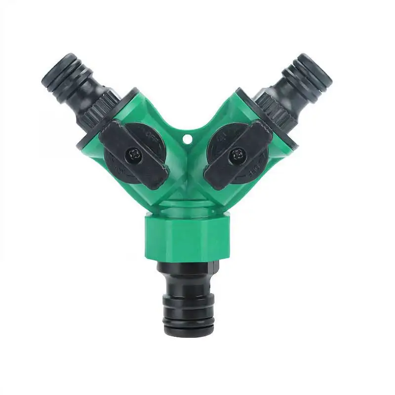 Garden Hose Splitter 2 Way Garden Hose Connector Faucet Watering Shut Off Landscaping Flower Planting Irrigation