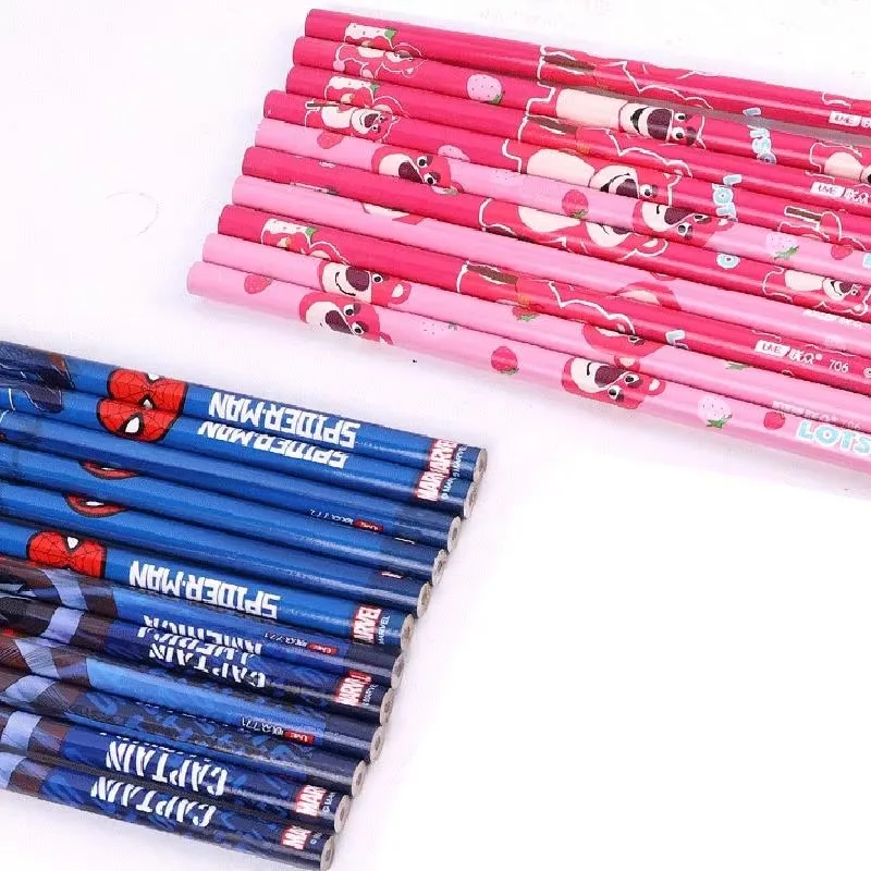 12 قطعة قلم رصاص ديزني سبايدرمان Hb مع ممحاة لوسو إلسا أدوات مكتبية للطلاب كتابة رسم قلم رصاص للأطفال اللوازم المدرسية بالجملة