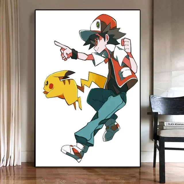 thumbnail image 1 of Figuras de anime de Pokémon Japón Valorant Pikachu Charizard periféricos lienzo decoración de pared impresión carteles de anime pintura regalo para el hogar, 1 of 5