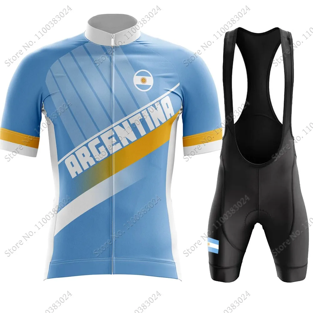 Argentina National Team Cycling Jersey Set Men Road Bike Shirts Suit Bicycle Bib Shorts MTB Maillot