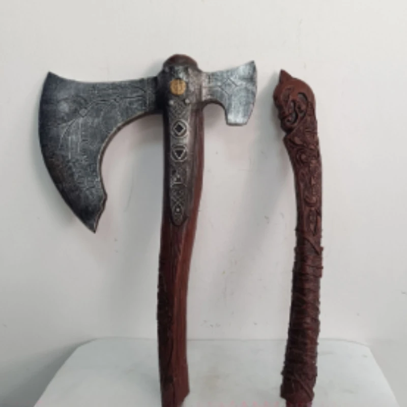 92cm God of War Leviathan Axe Weapon Model PU Material Detachable Kratos Sword Samurai Ornaments Collection Desktop Display Toy 3