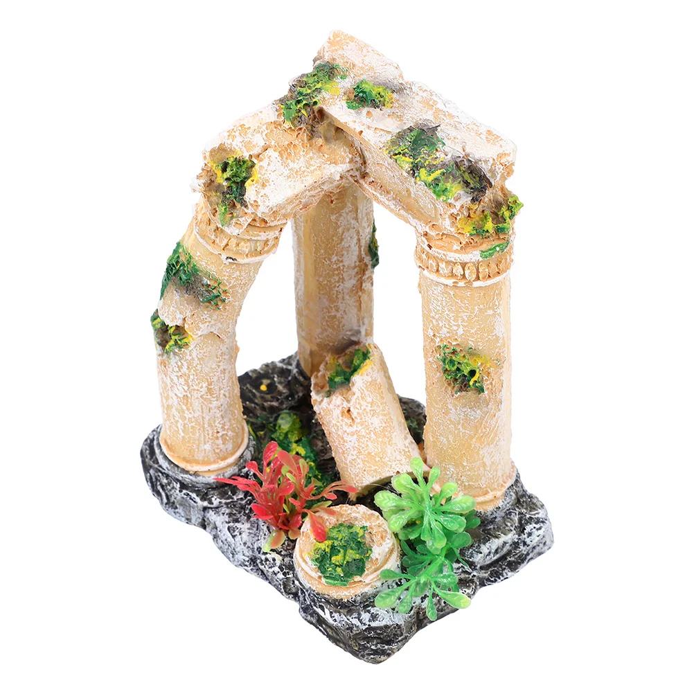 

Roman Column Decoration Mini Garden Home Glass Aquarium Supply Decorations Resin Fish Tank Shelter Tanks