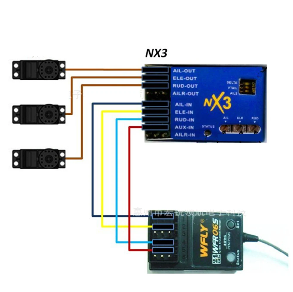 Contrôleur de vol NX3 pour avion RC - Gyroscope stabilisateur 2 axes