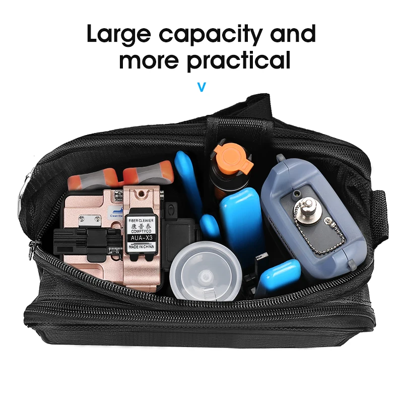 FTTH Fiber Optic Cold Splicing Kit Set Three-Port Nomiller Pliers AUA-X3 Cutting Knife Red Light Pen Optical Power Meter