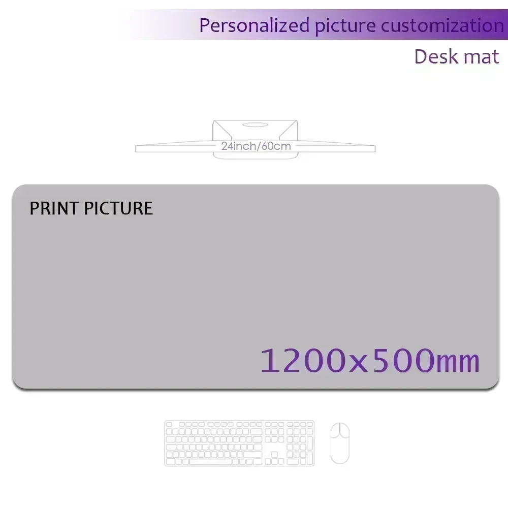 Personalized 120x50 cm Custom Image Gaming Deskmat - High-Definition Printing, XXL Rubber Mouse Pad