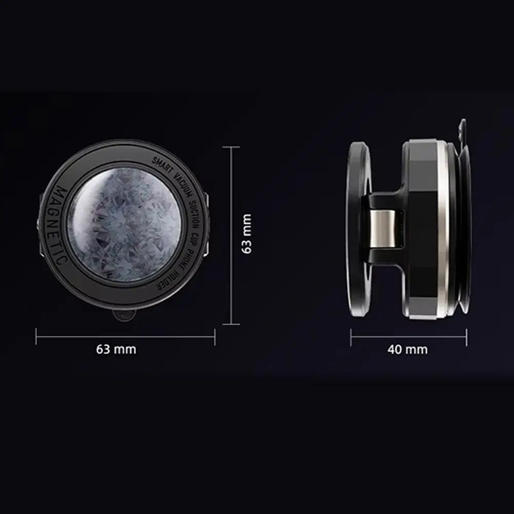 Magnetic Phone Holder with 360 Rotation and Automatic Suction Cup