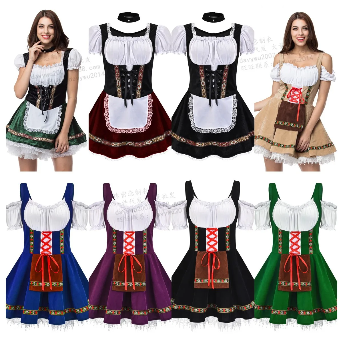 

New Shot Code Halloween Beer Girl Dress Shaped-up Stage Show Costume Maid Costume