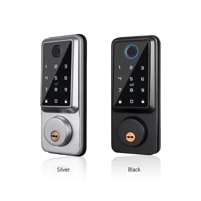 Tuya Wifi Smart Locks Biometric Fingerprint Ttlock APP Electronic Deadbolt Lock Password Digital IC Card Keyless Entry Door Lock 6