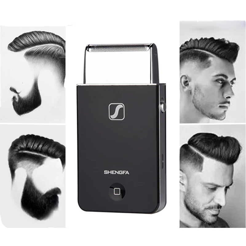 2 in 1 Mini Men Electric Shaver Rechargeable Precision Beard Trimmer Stainless Steel Reciprocating Single Blade Razor Face Care
