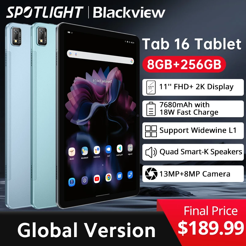 【Światowa premia】 blackview Tab 16 Tablet Android 8GB + 256GB 11''2k ...