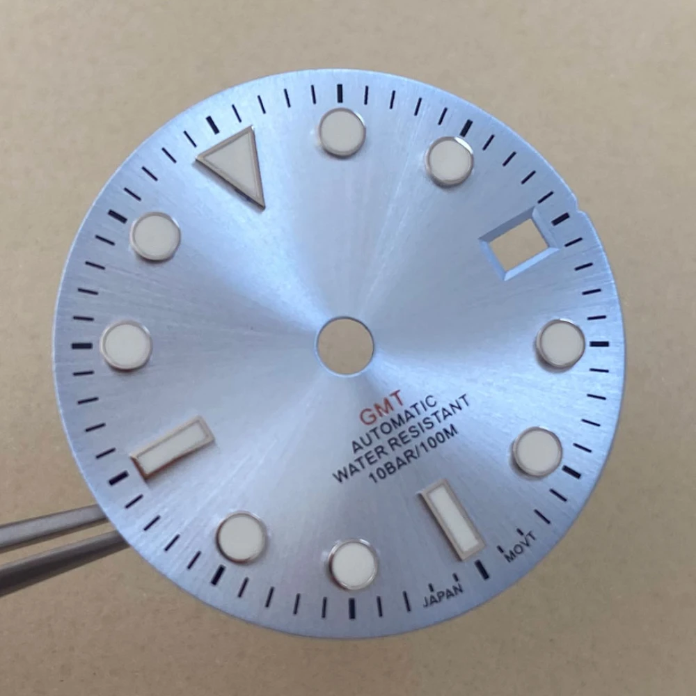 

Модифицированный зеленый светящийся циферблат sunray 29 мм SUB GMT NH34 аксессуары для часов индивидуальный циферблат часов