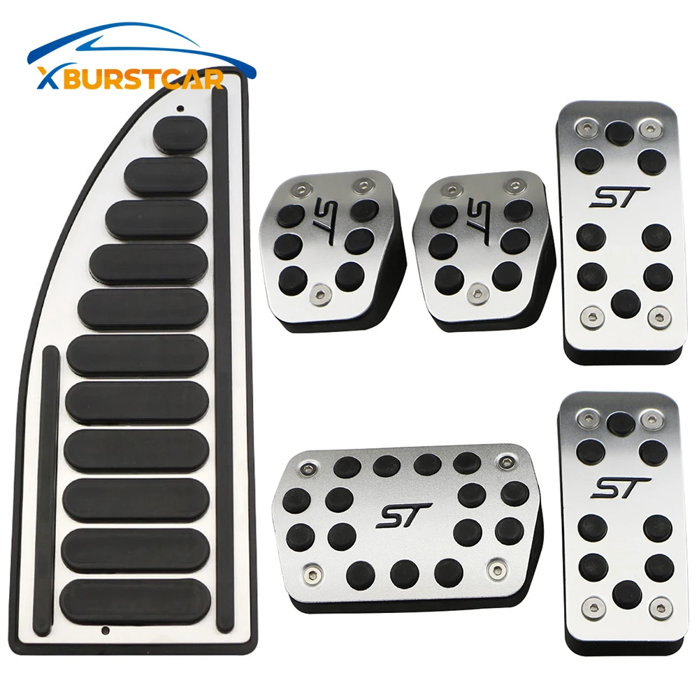Xburstcar Stainless Steel Car Pedals Clutch Gas Brake Pedal Pads For