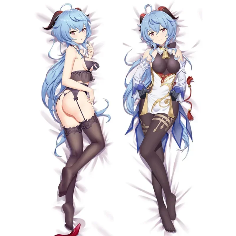 

60x180 см аниме Genshin Impact Ganyu Skin Peach 2Way Dakimakura Чехол двухстороннее постельное белье с 3D принтом обнимающие наволочки для тела подарок