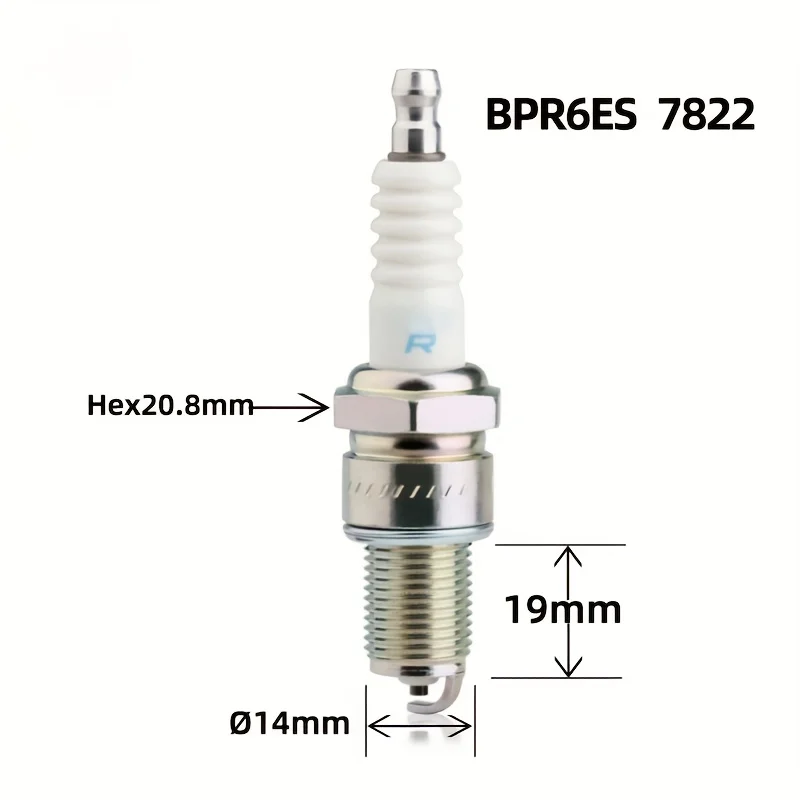 NGK BPR6ES Nickel Alloy Spark Plug 7822 Compatible with Changan Livina Sylphy Jincheng Ax100 Lawn Mower OE 12121258159