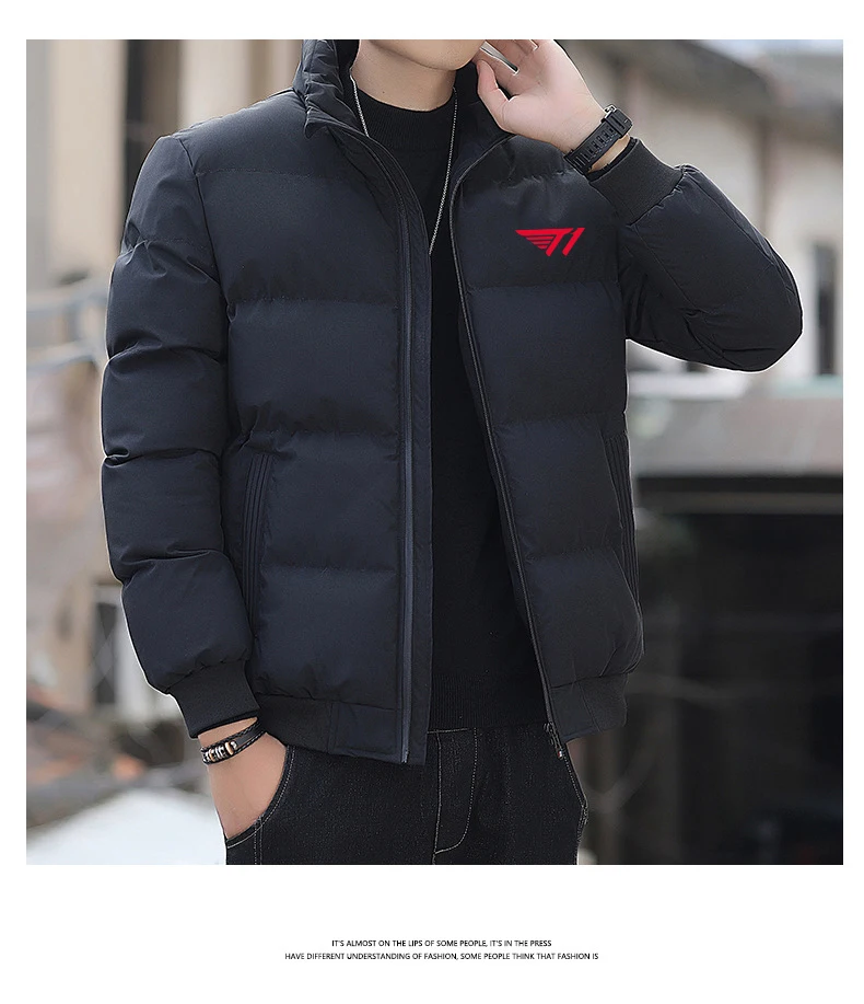 2024 winter men's standing collar windproof leather coat with zipper, warm coat, fashionable hanger, outdoor entertainment.