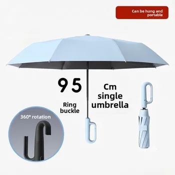 Ombrello Automatico Doppio con Chiusura a Scatto, Resistente alle Tempeste, Pieghevole, Unisex, per Sole e Pioggia, Mini Protezione Solare